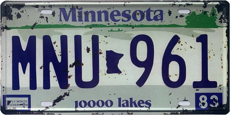 ROOKOPR Minnesota License Plate Aluminum Novelty Car Decor License Plates 12"x6" Retro Rustic Decorative Sign for Men Women Car - Image 1
